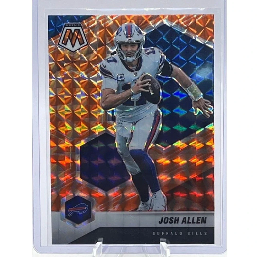 Josh Allen Orange Fluorescent Mosaic 2021 Panini Mosaic 26 NFL Buffalo Bills